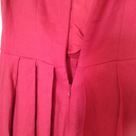 COPY - Sundance red dress linen / silk size P4 - Picture 7 of 13